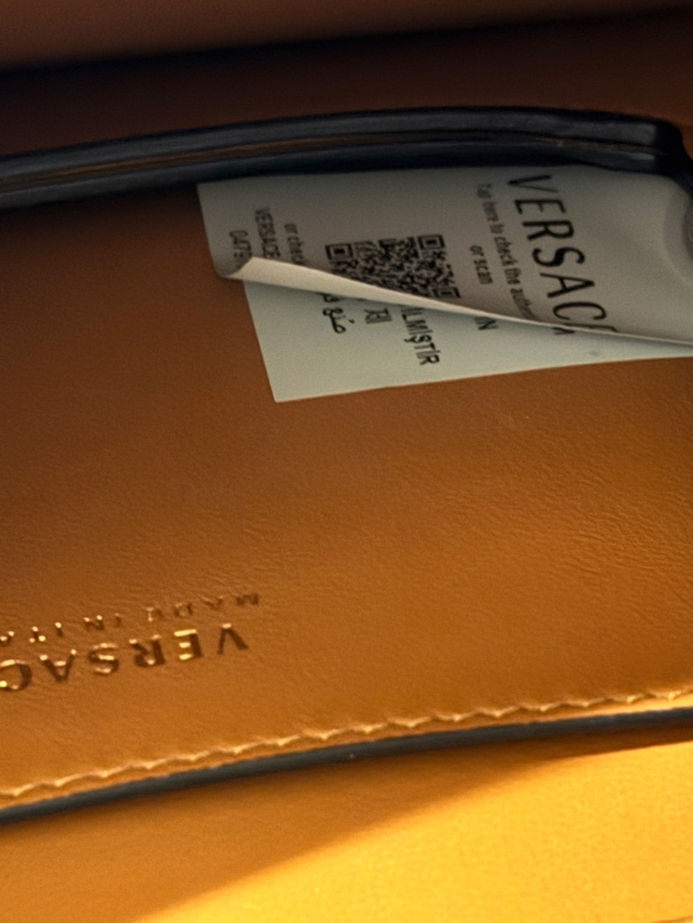 Versace Virtus small top handle shoulder bag in brown smooth leather. - Picture 6 of 8